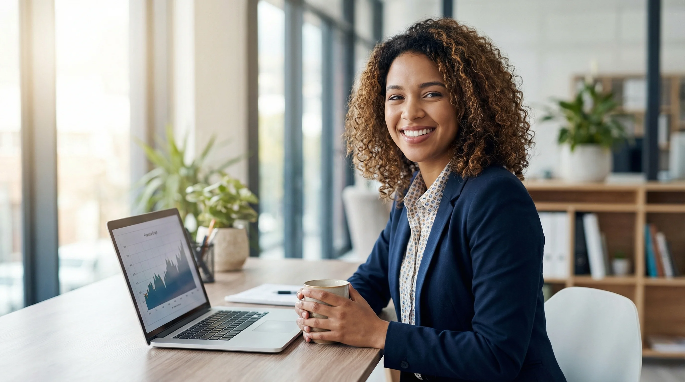 Mortgage agent working in a modern office