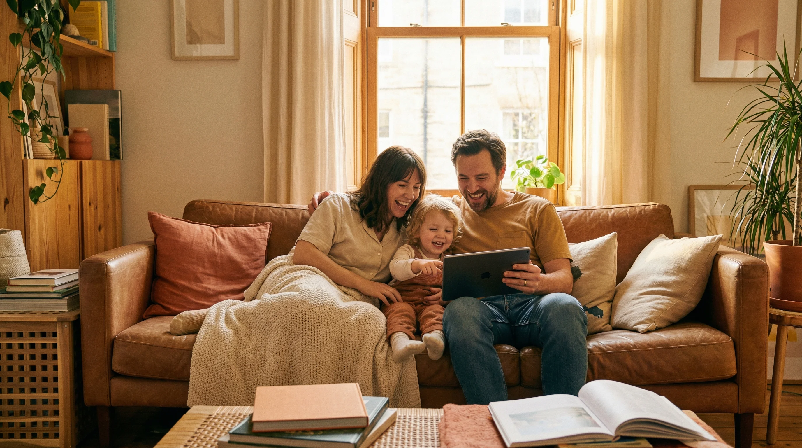 Happy family at home