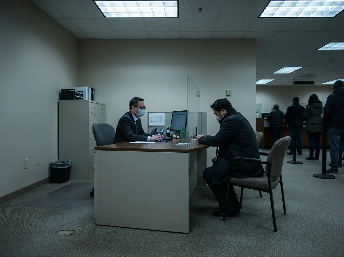 Inside a traditional bank branch